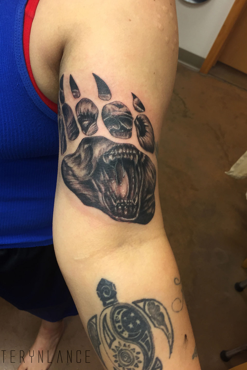 Tattoo of Bear paws Protection strength tattoo  custom tattoo designs on  TattooTribescom