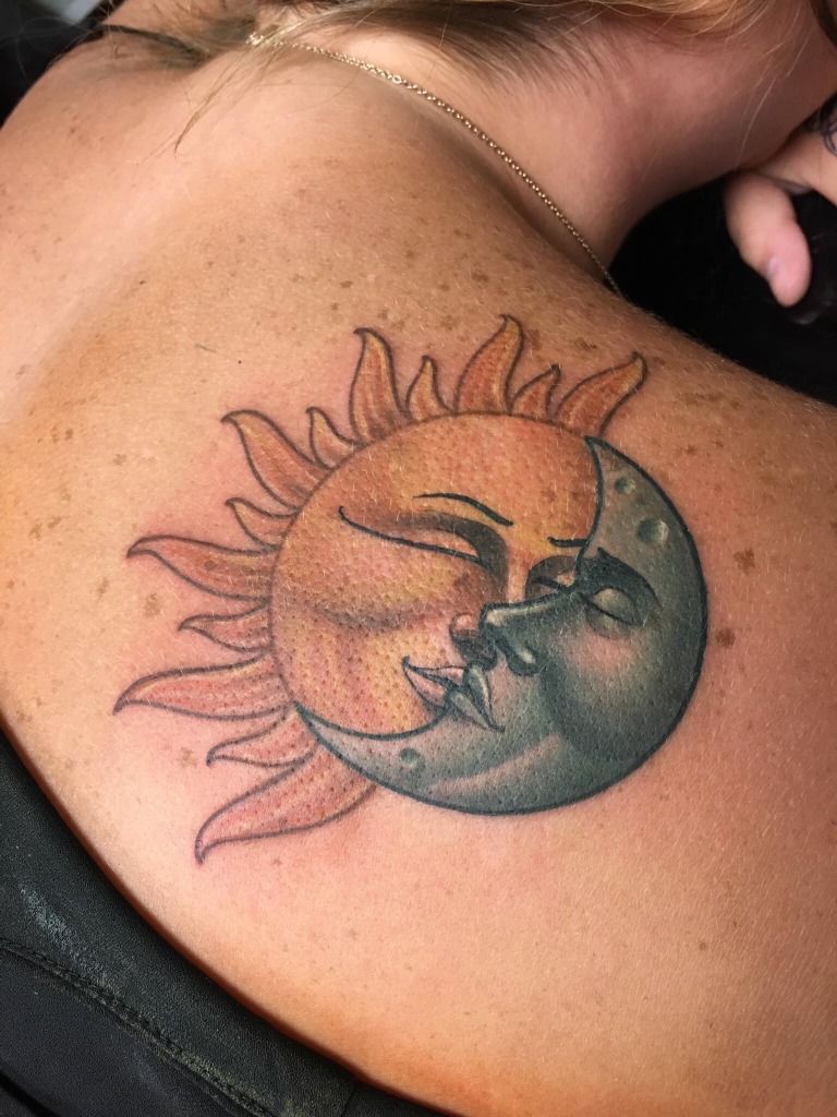 cledleytattoossunandmoonsunmooncolortattoofaces