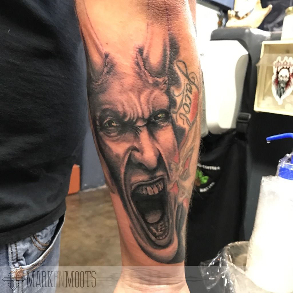 Traditional Devil done by Dan Brown Dark Mark Tattoo Keene NH  rtattoos