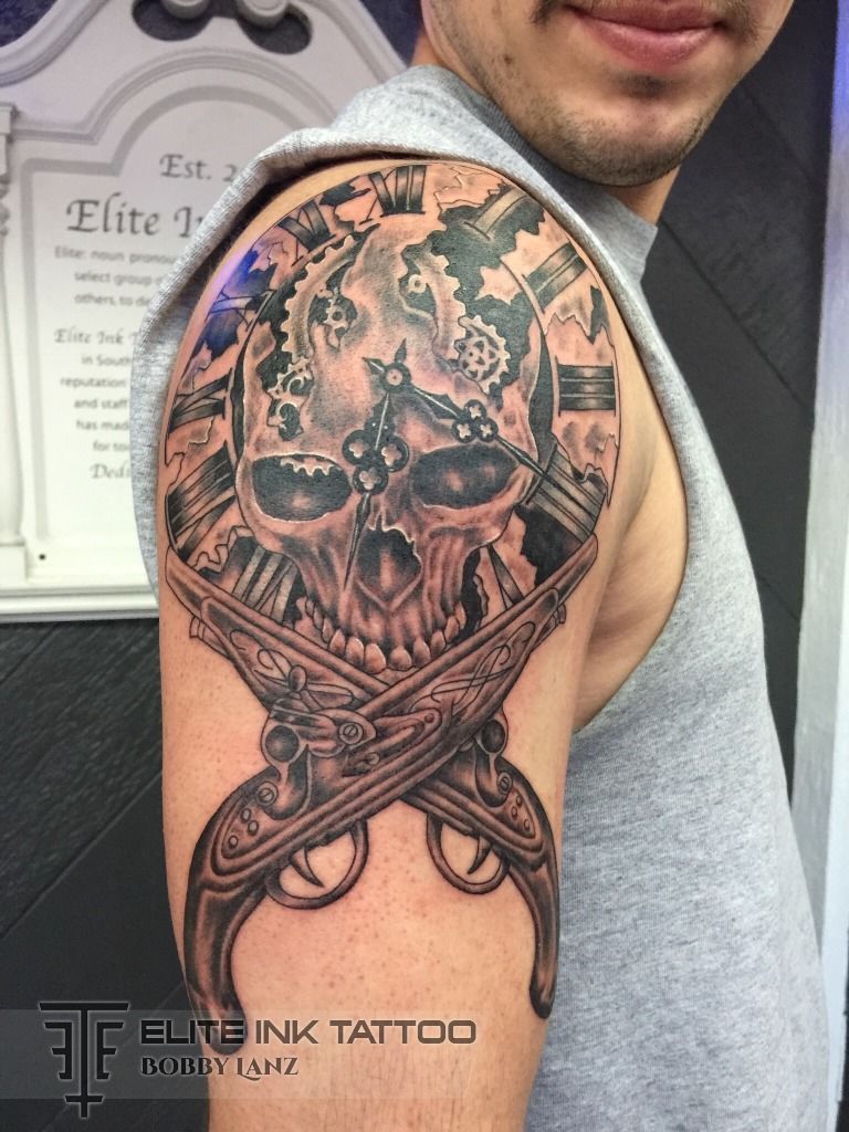 Skull with Snake and Tattoo Gun  TattooVox Professional Tattoo Designs  Online