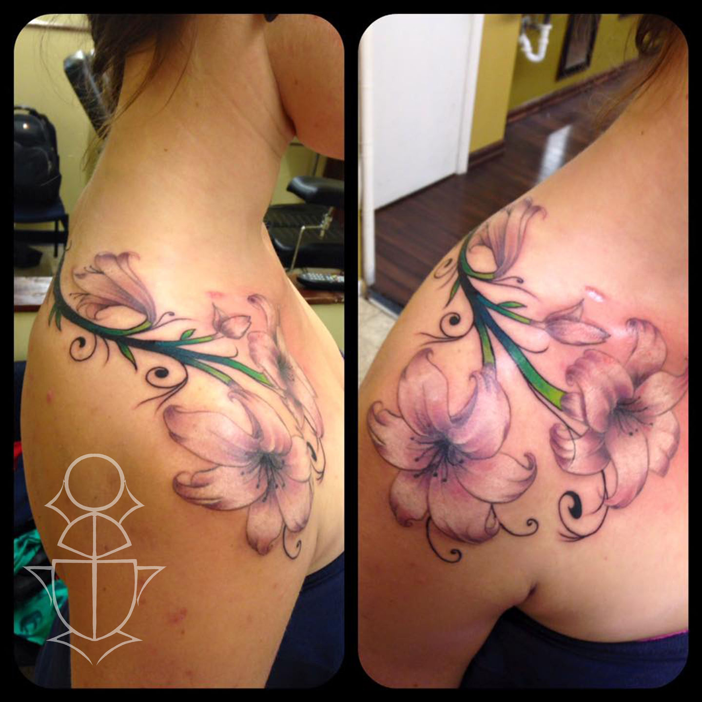Lily Flower and Butterfly  Miguel Angel Custom Tattoo Artis  Flickr