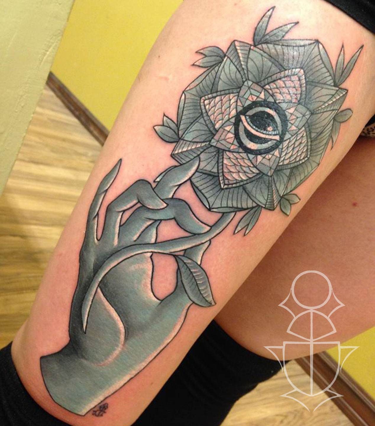 Forearm peony in opaque grey for  Karen Glass Tattoo  Facebook