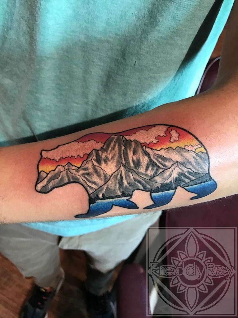 Bear Mountain done by Mark at Halo Tattoo in Liverpool NY  rtattoos