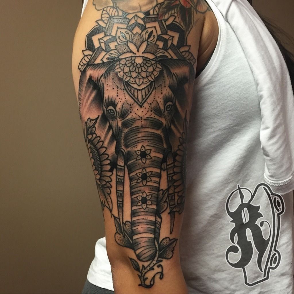 ganesha #tattoo #elephant #inked #gem #orchid #god #female | Elephant tattoo  design, Elephant tattoo, Elephant tattoos