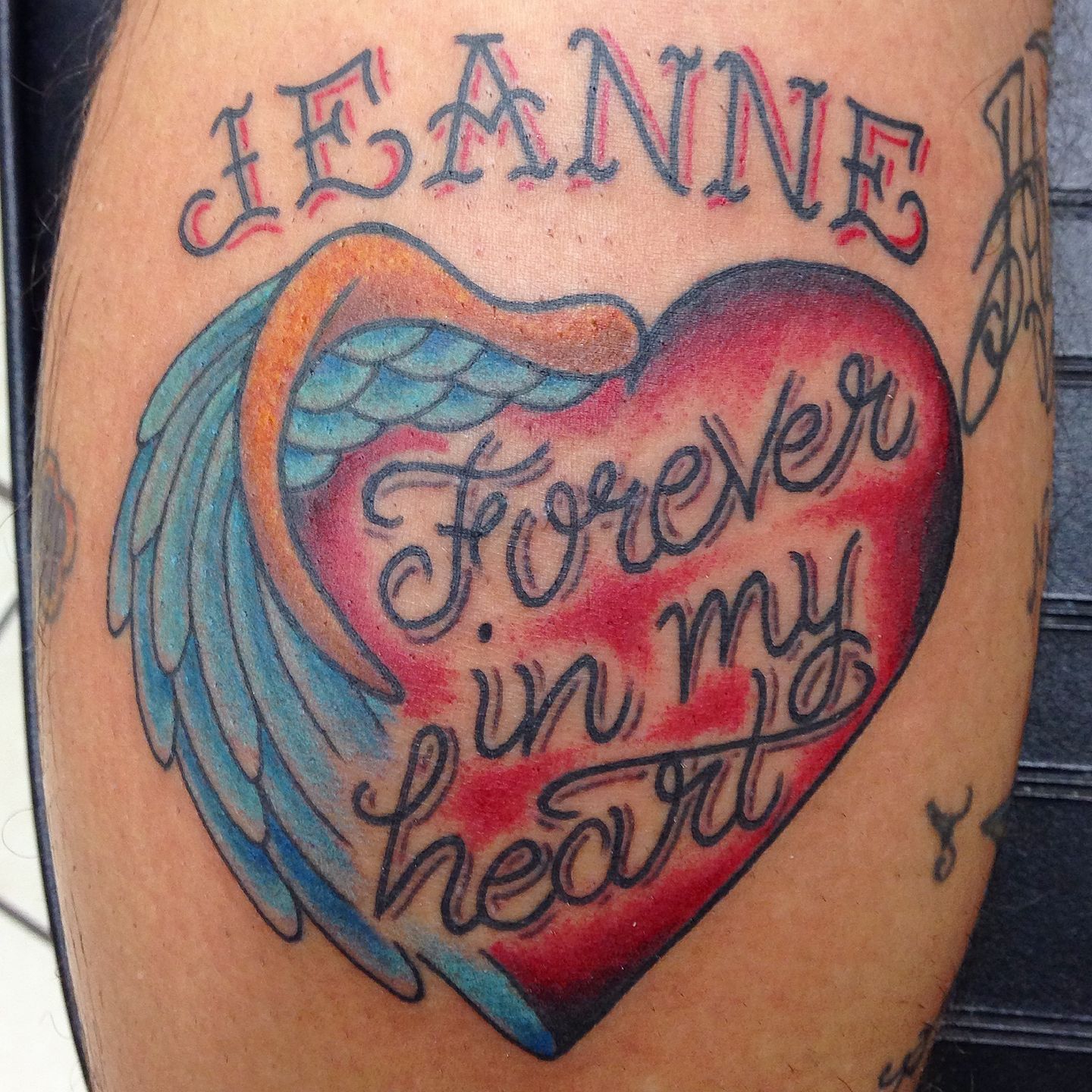 brandonadams:forever-in-my-heart-tattoo-names-sayings-heart-color