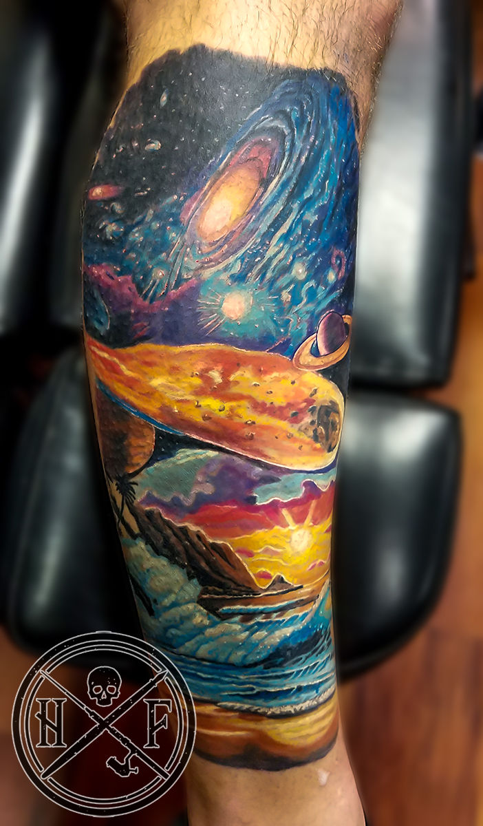 Negative space scenery by Pulled Poltergeist  Tattoogridnet
