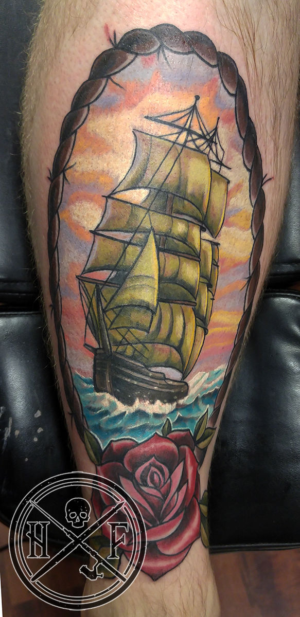 clipper ship tattoo stenbcuilo