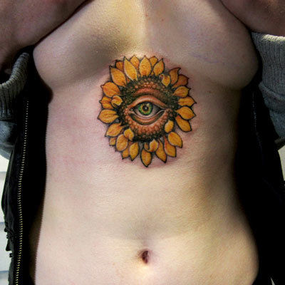 Sunflower-tattoo-peter-anderson-the-bell-rose-tattoo-and-piercing-mobile-alabama