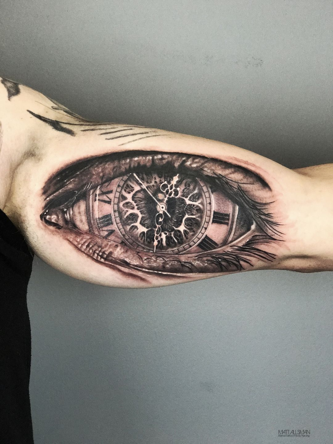 Clock and Eye tattoo by Sergey Hoff  Post 27737