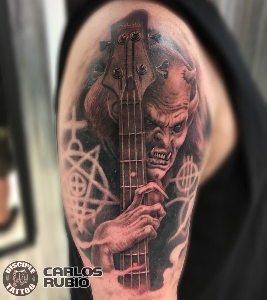 Bass Guitar Neck tattoo | Guitar tattoo design, Music tattoos, Music tattoo  sleeves