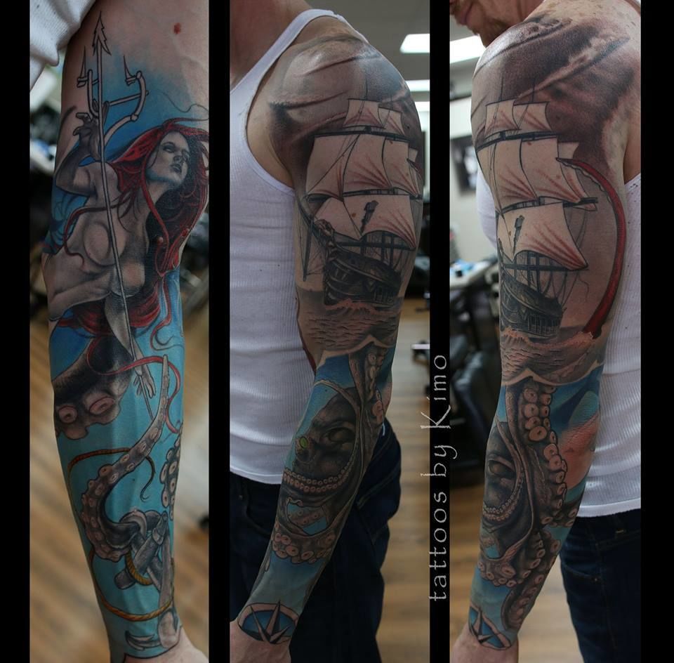 Part of my planned pirate themed sleeve, a pirate ship! What do you think?  : r/tattoo