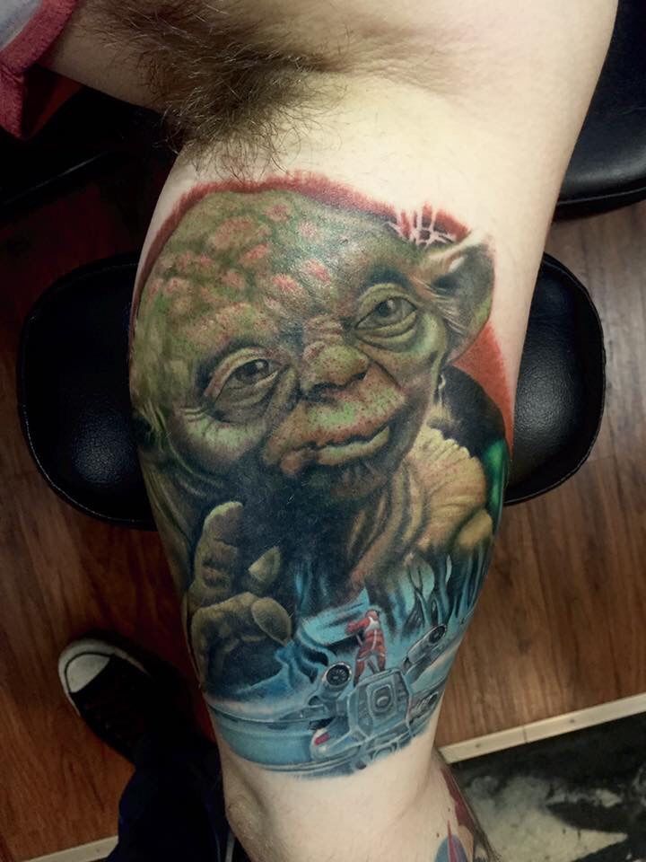 Gandalf Tattoo - Yoda with lightsaber // 65
