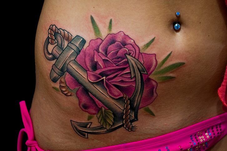Image result for anchor with rose tattoo  Dwg Drawing Download