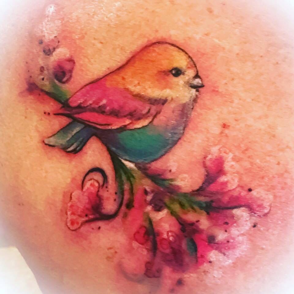 Hummingbird bird tattoo! Thank you Olivia for trusting me again with your  tattoo 😇🤩 . Time:1 hour- $150 . For tattoo inquiries- please… | Instagram