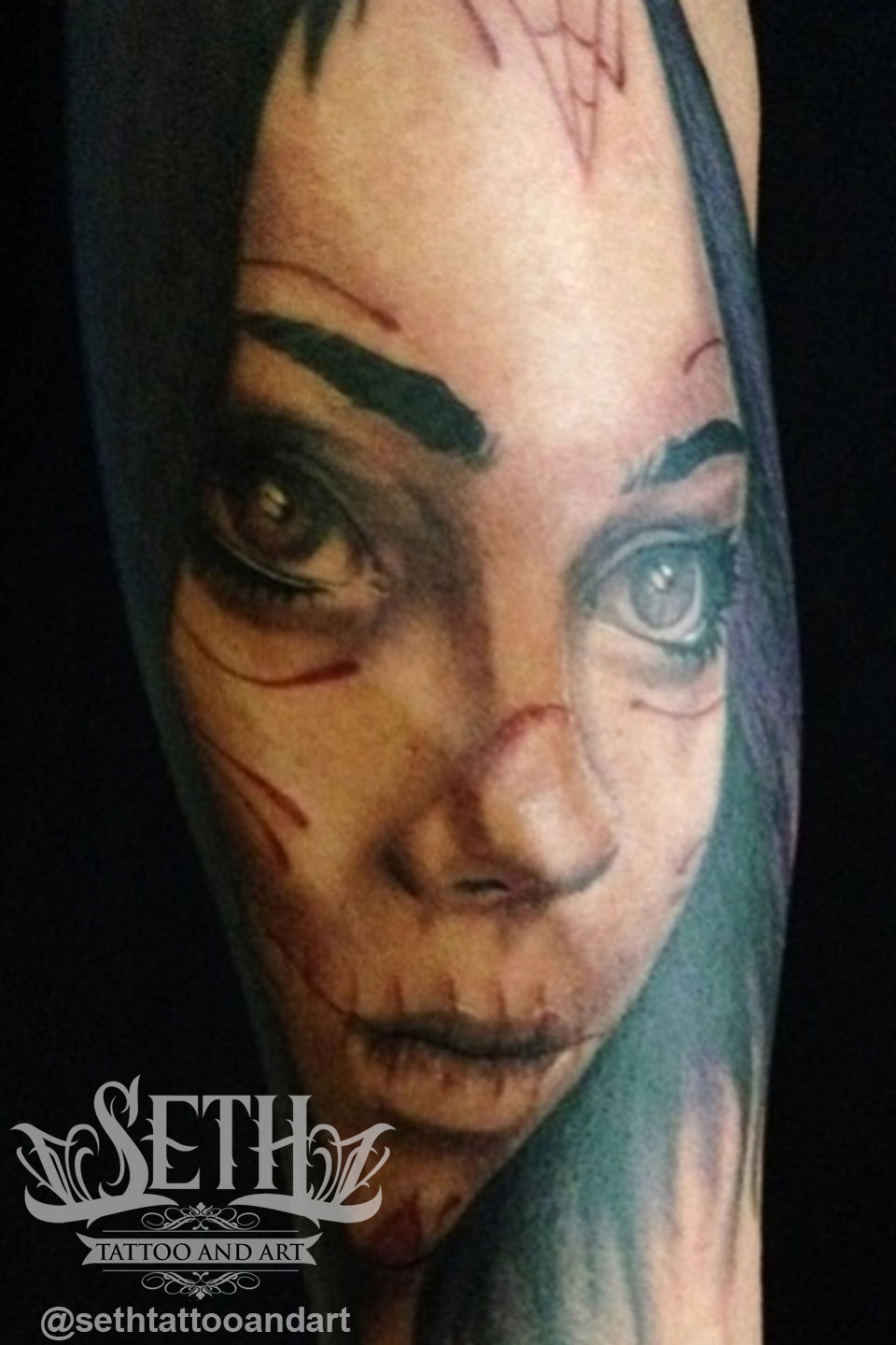 Portrat_de_la_muerta_tattoo_portrait_realism_girl_day_of_the_dead_female_tattoo_realistic_ink_seth_tattoo