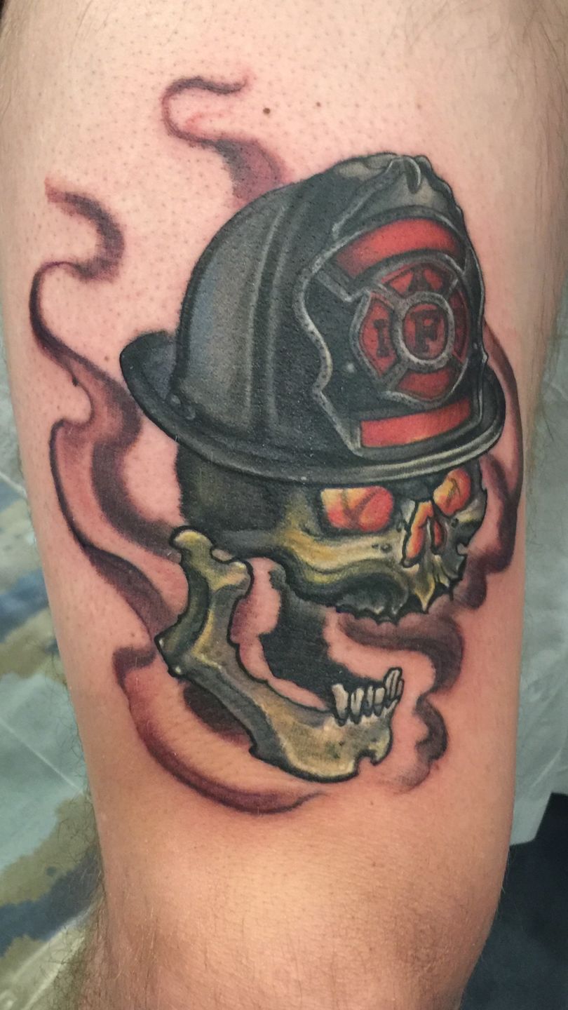Skull Wearing Fireman Helmet Crossed Axes Stock Vector  Illustration of  graphic firefighter 140863041
