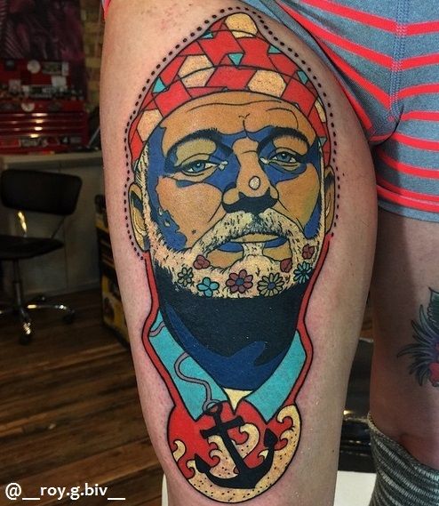 Fresh Bill Murray done by Karla at Dire Wolf Tattoo in Portland, OR. 