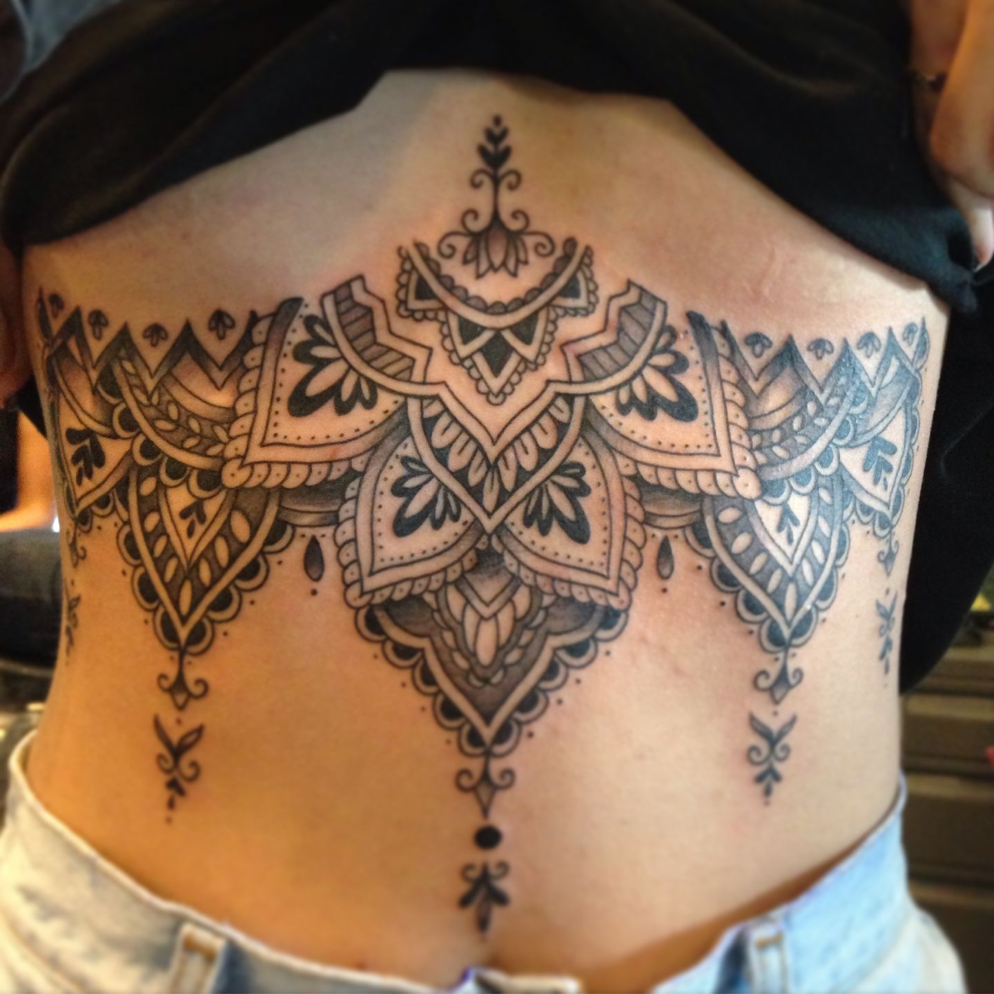 Cool Mandala Tattoo on Sternum  My xyz Blog