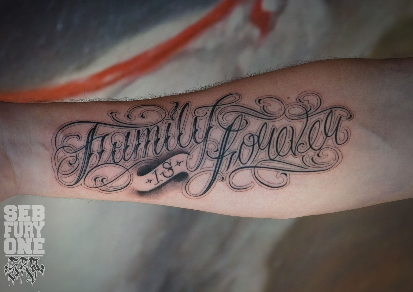 Tattoo uploaded by Kevin Hickman  Family Forever Ambigram  Tattoodo