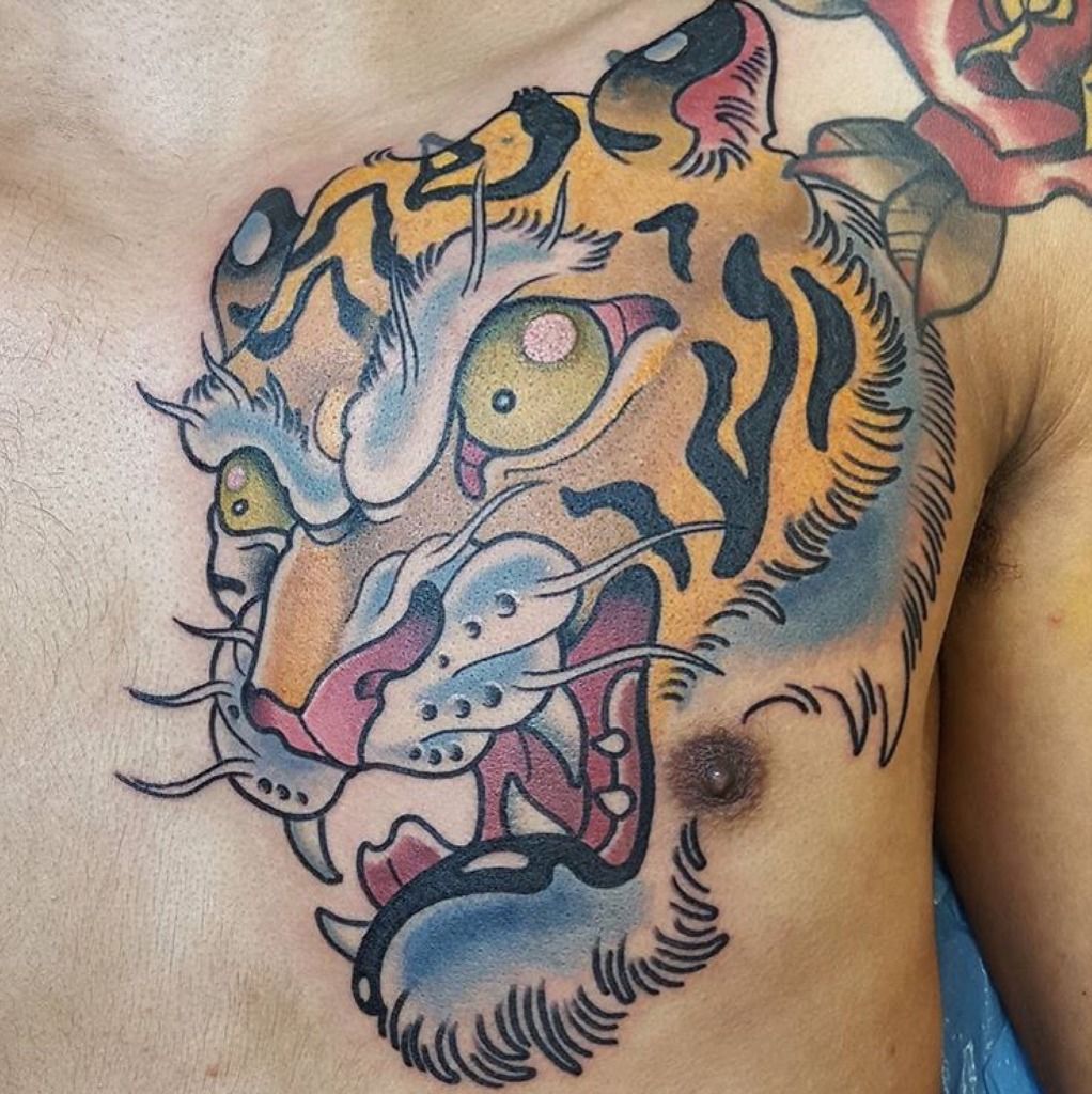 Tiger Full Chest Tattoo | TikTok
