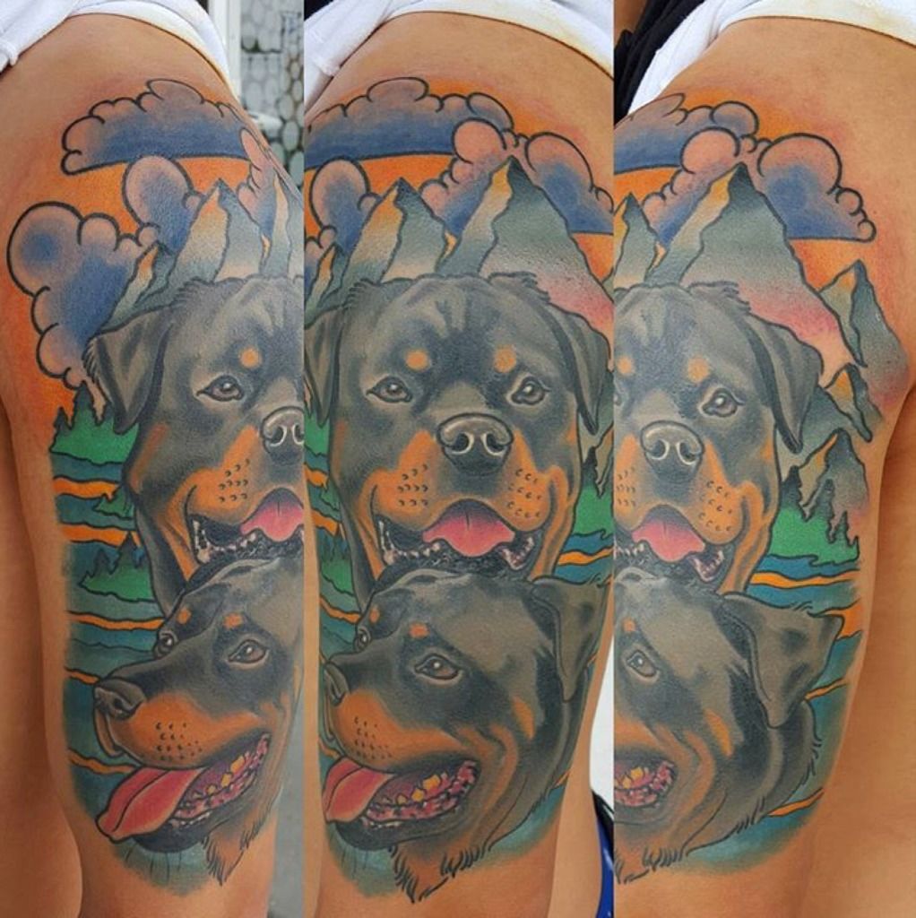 Un petit portrait de GROS TOUTOU 🐶🐕 #dog #dogportrait #dogtattoo  #dogtattoos #dogtattooportrait #bernesemountaindog… | Dog tattoos, Rottweiler  tattoo, Dog tattoo