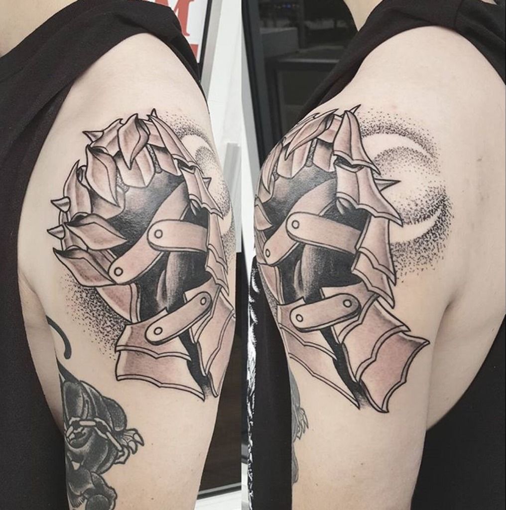 Line work is about 2 weeks old background shading is a few days old will  be completely black an grey when finished Done by Josh Ross at Atomic  Lotus Tattoo in OKC