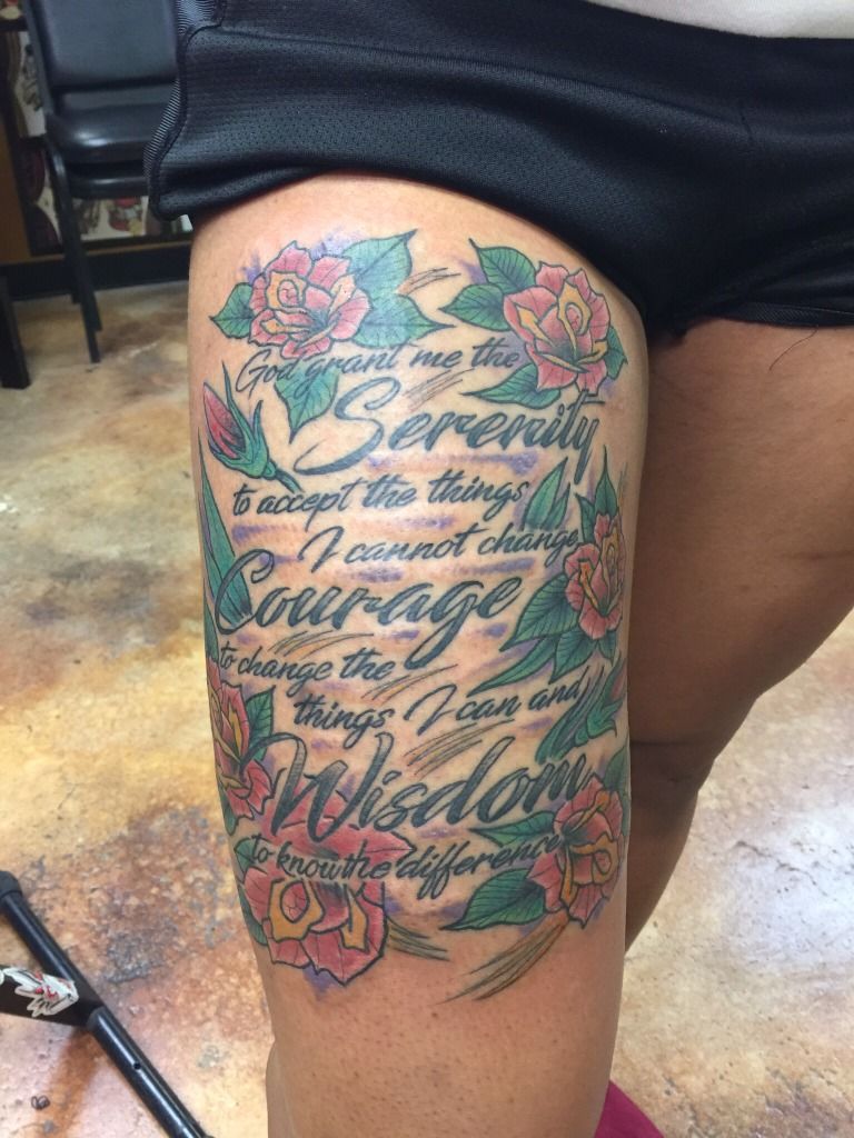 Serenity Prayer... Tattooed by me #BigMike33 #BigMikeThirty3 I take  walk-ins & V.I.P. Appointments for tattoos. If you're serious a... |  Instagram