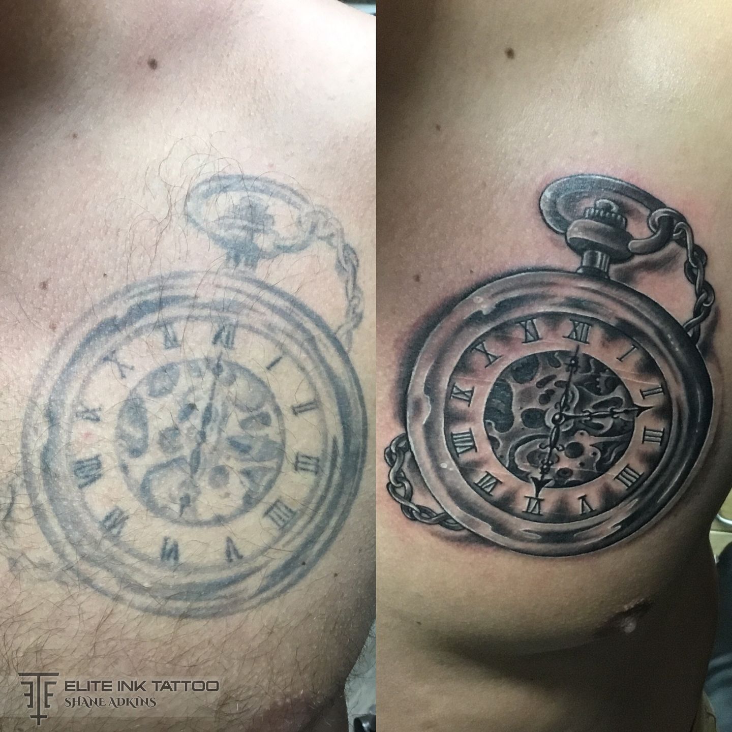 Tattoo rework • original tattoo not by me • in the first session we broke  up the blurring writing with white highlights to make it mo... | Instagram