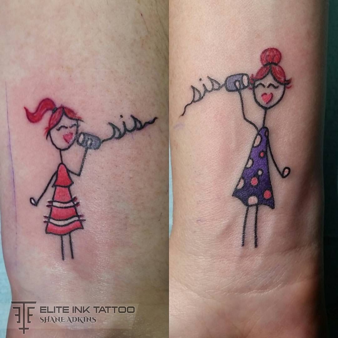 stick figure friend tattoos