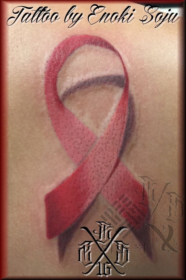 enokisoju:photo-realistic-3d-breast-cancer-ribbon-tattoo-breast-cancer- ribbon-cancer-ribbon-photo-realism-photo-realistic-ribbon
