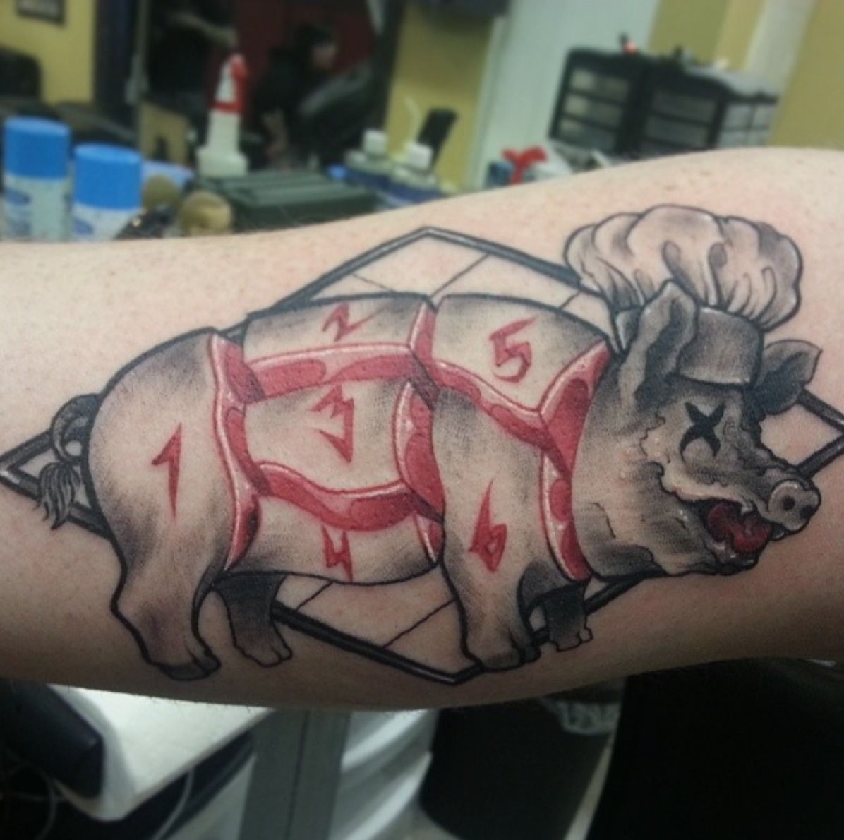 Smiling Pig Foot Tattoo | Adorned Tattoo
