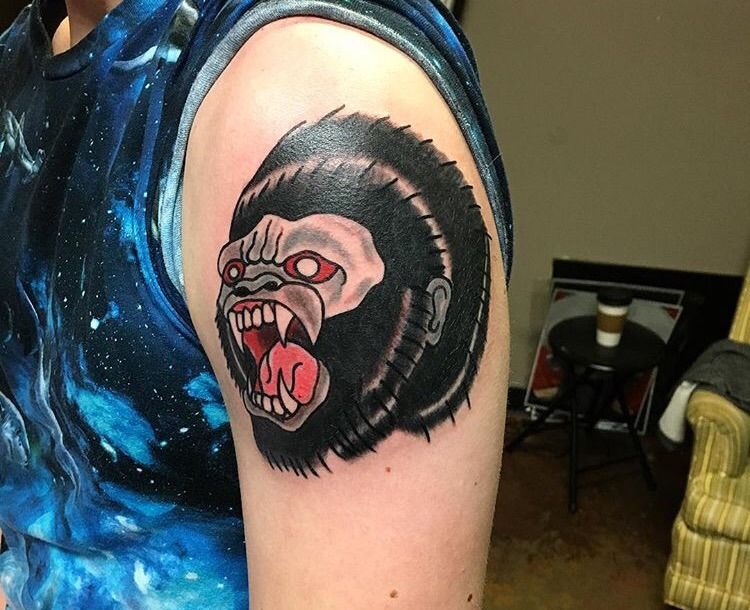 kertulaura on instagram  Traditional gorilla tattoo design
