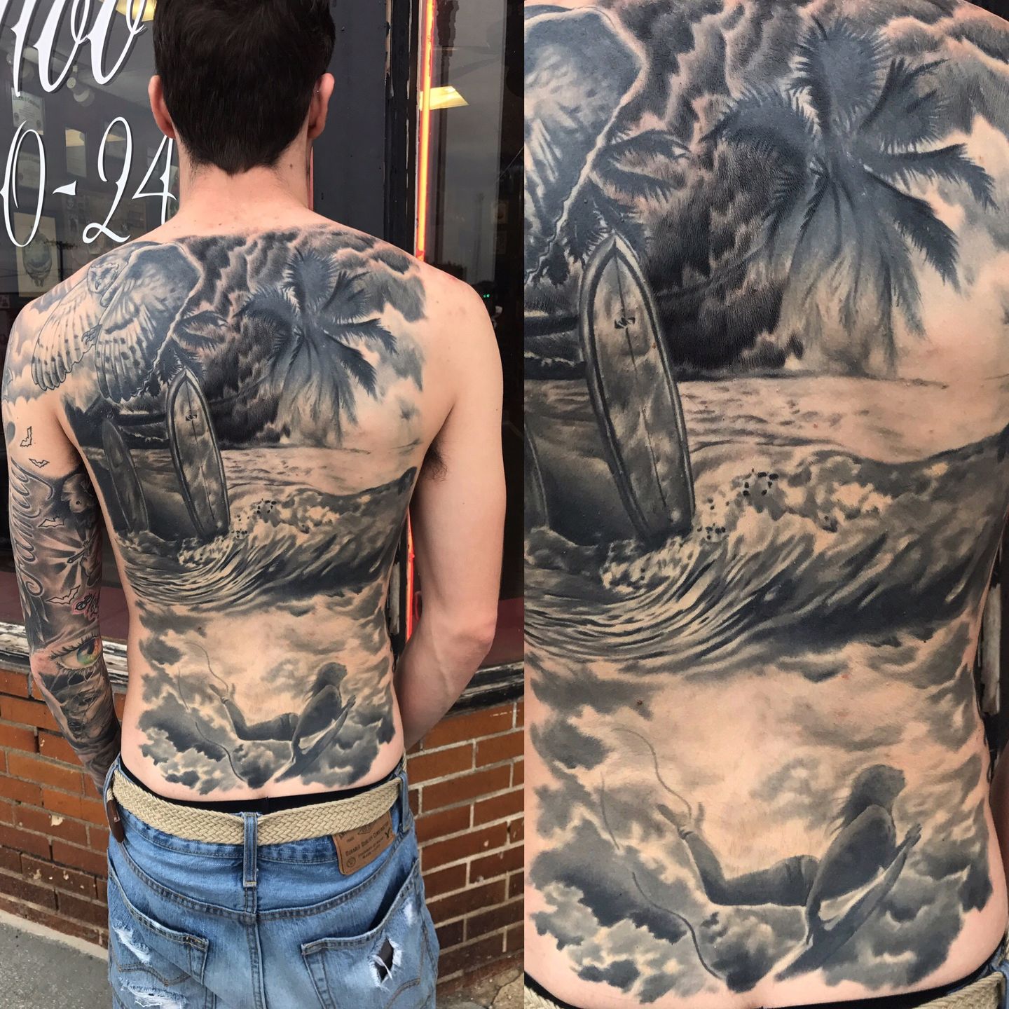 Stylish Palm Tree Tattoo Design