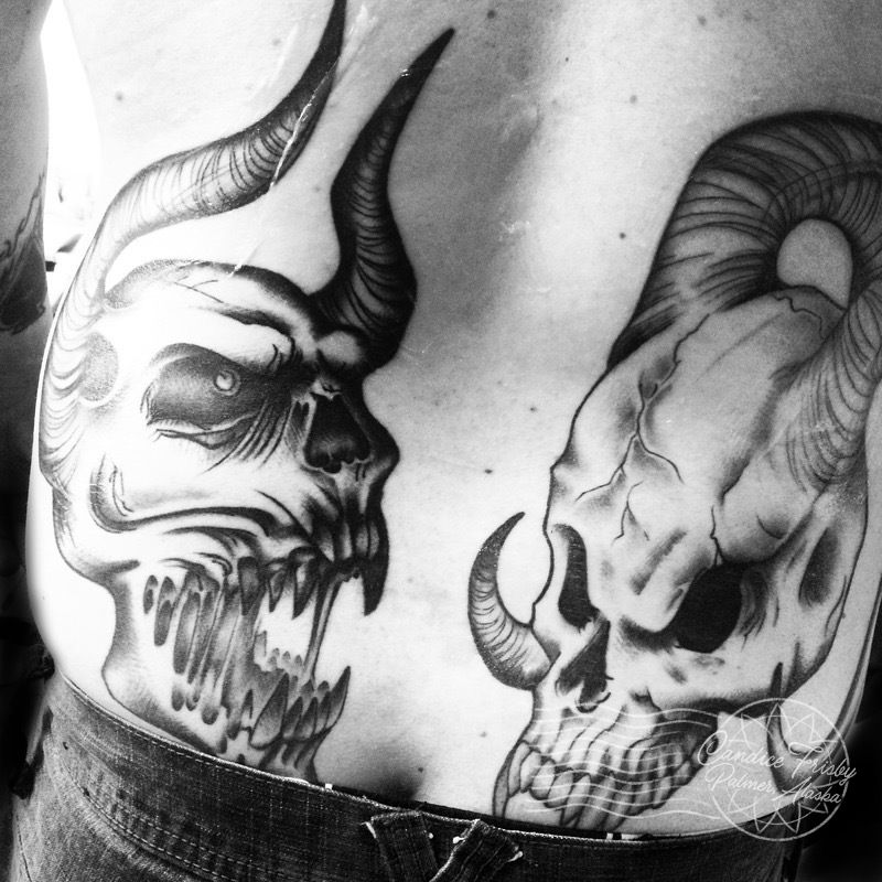 skulls and demons tattoos designs