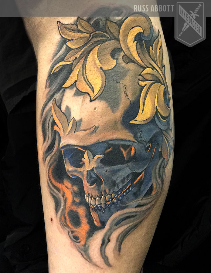 Ornamental_skull_glowing_realism_tattoo_russ_abbott_atlanta_georgia_smoke