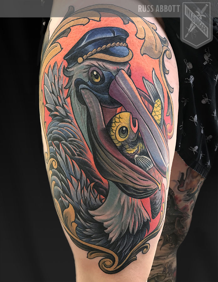 Pelican_sea_captain_ornamental_frame_tattoo_atlanta_georgia_russ_abbott
