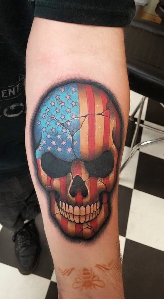 American Flag Skull 3 Tattoo by Jackie Rabbit by jackierabbit12 on  DeviantArt