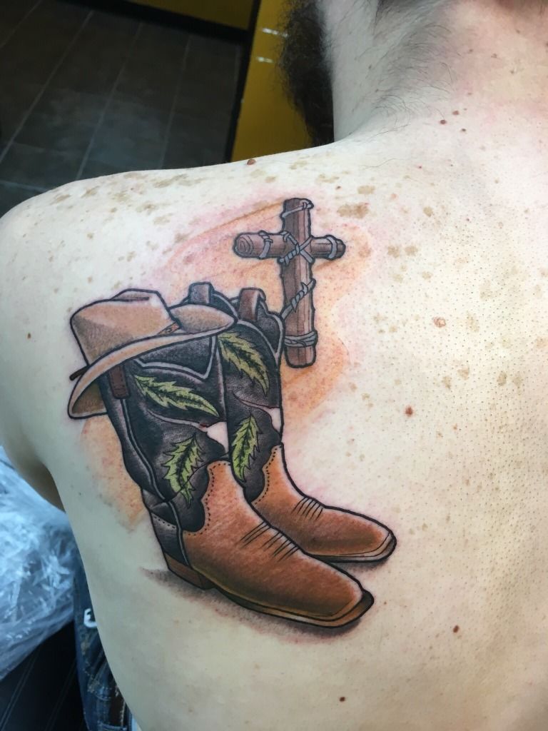 50 Cowboy Boot Tattoo Ideas For Men  Western Designs  Cowboy boot tattoo  Tattoos Cowboy boots