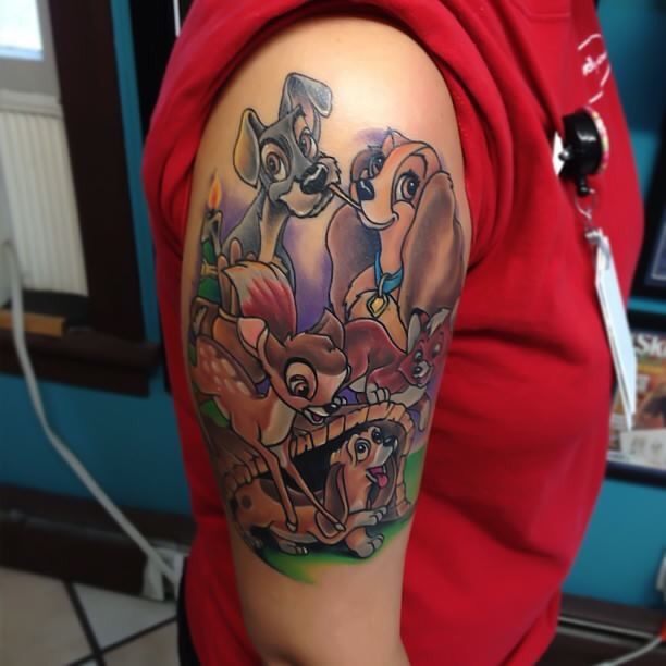 Disney zombie princesses half sleeve tattoo by Chris Burke at Serenity Ink  Milwaukee wi  rtattoo
