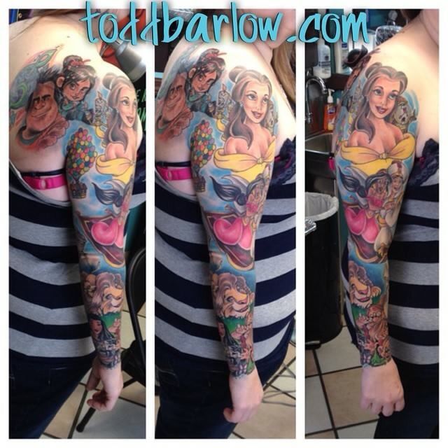 disney tattoo half sleeve woman｜TikTok Search