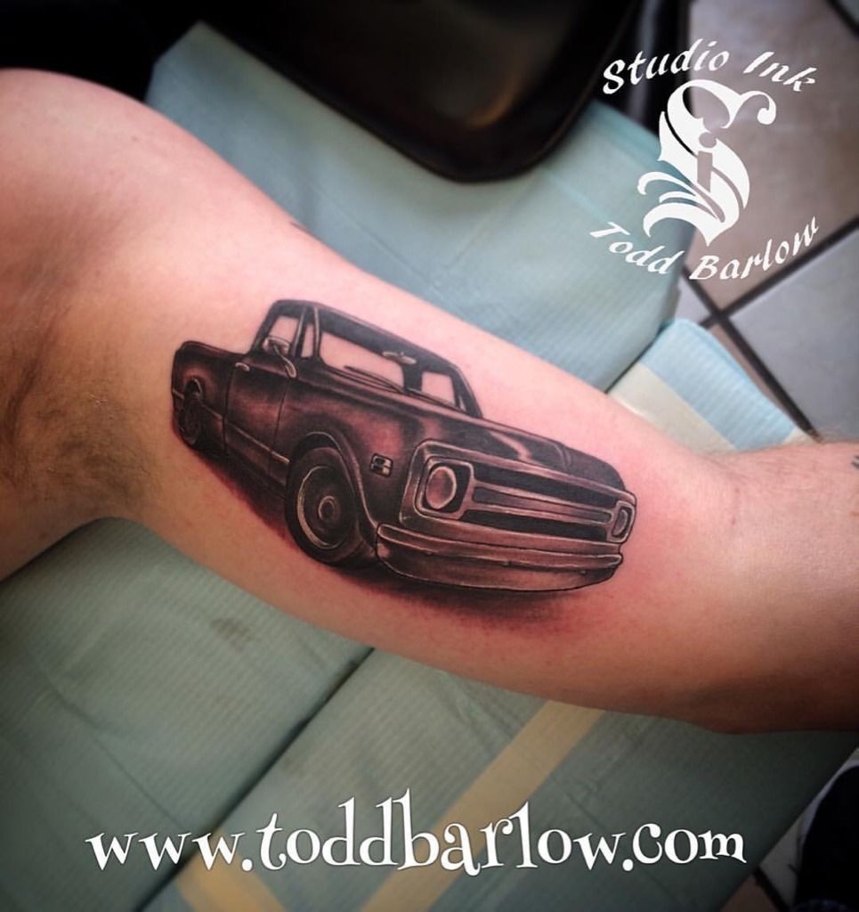 Pickup Truck in Black  Happy Tattoo Tuesday  a Chevy  Flickr
