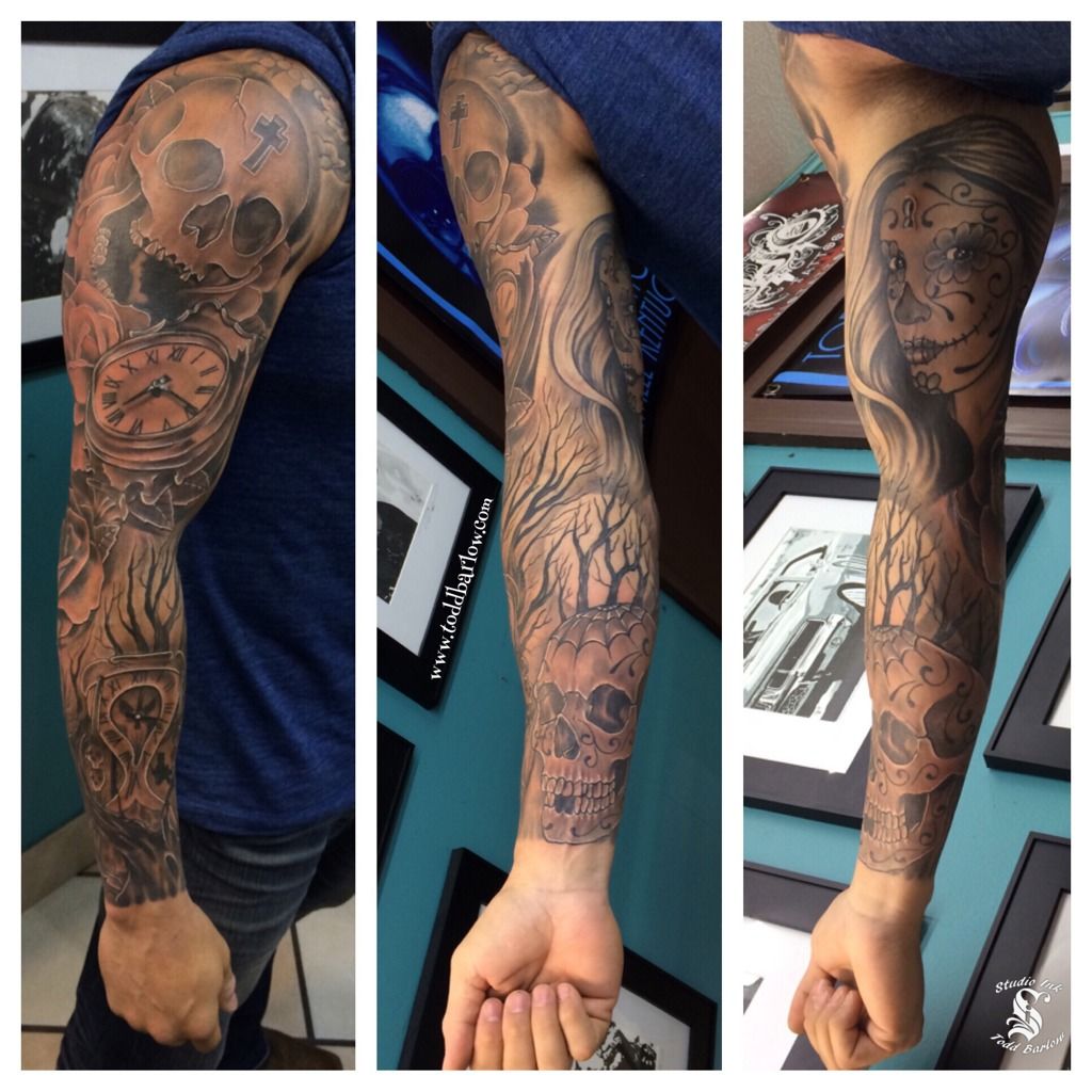 toddbarlow:healed-full-sleeve-tattoo-full-sleeve-sleeve -skulls-healed-realism-kentucky-usa
