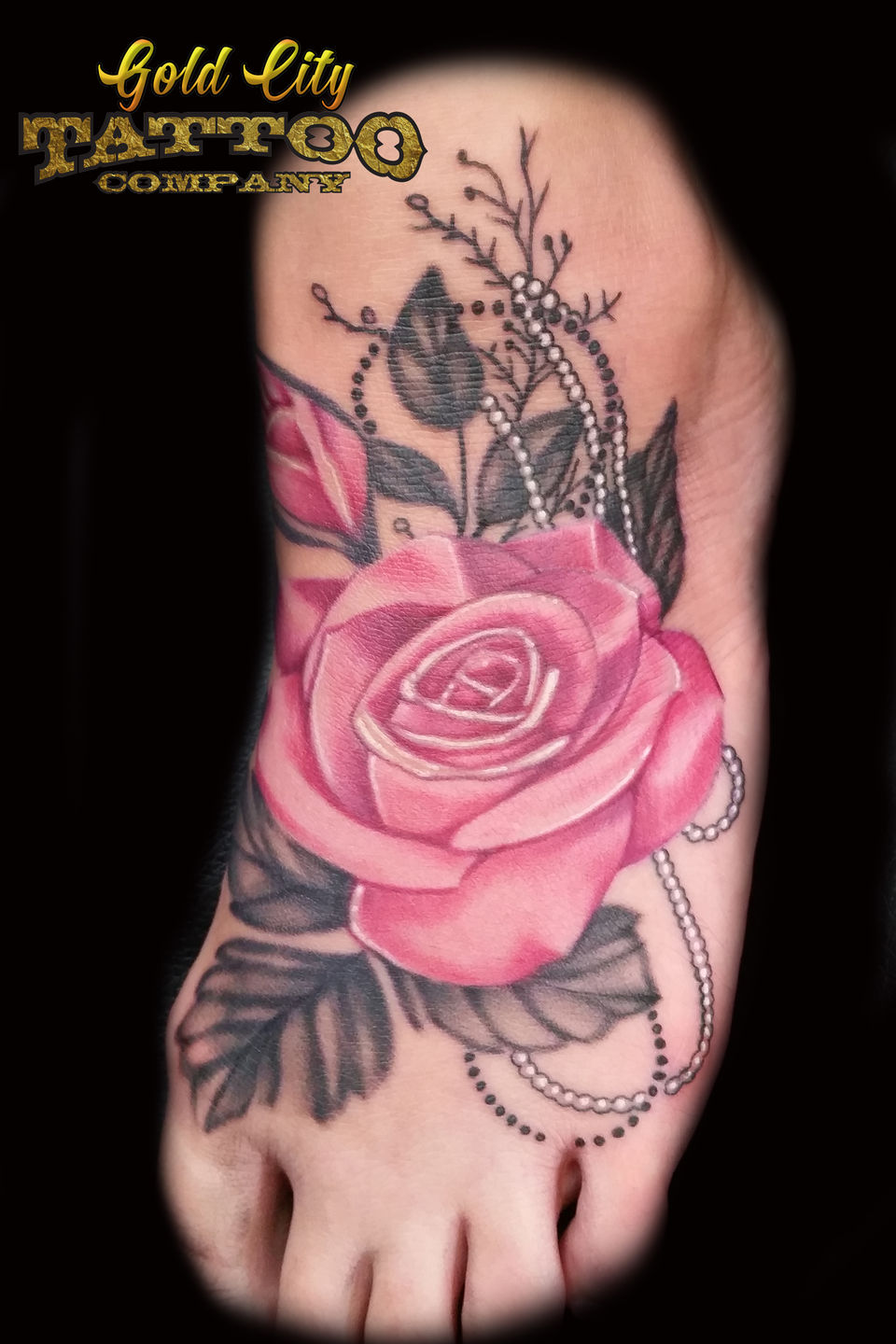 Ryan El Dugi Lewis : Tattoos : Realistic : White pink rose tattoo
