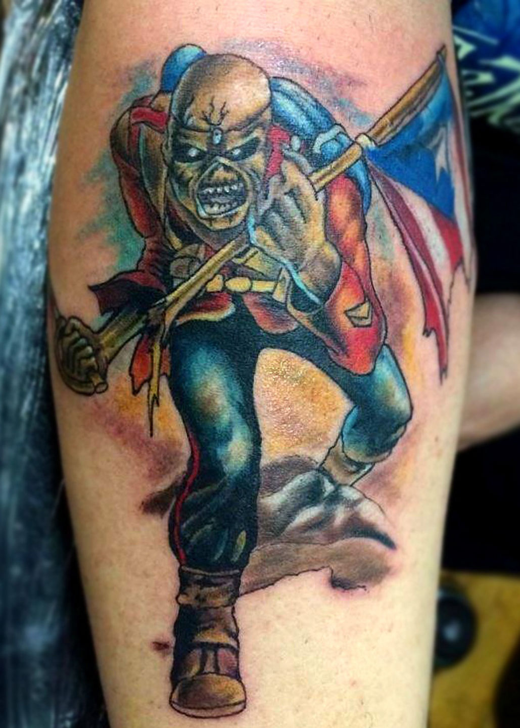 Realistic Iron Maiden Eddie tribute tattoo by Evan Olin  Tattoos