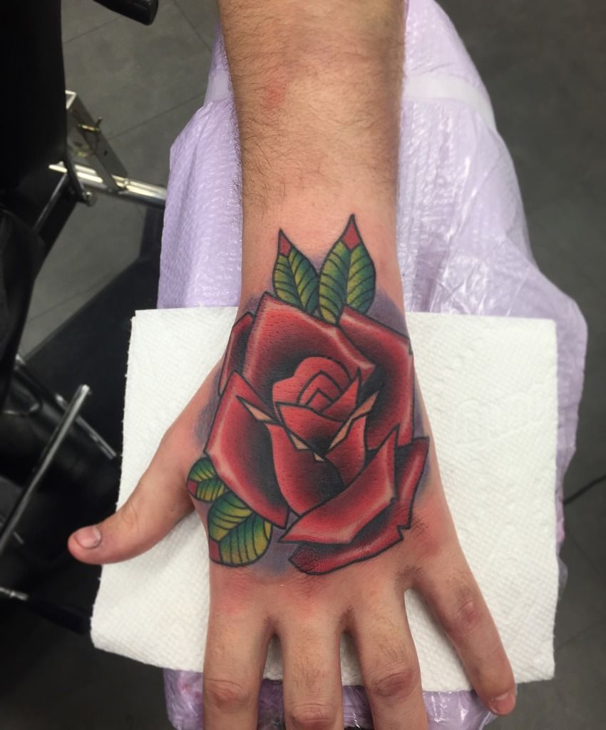 TATTOOSORG  Rose Hand Tattoo Artist Lucas Milk Tattoo