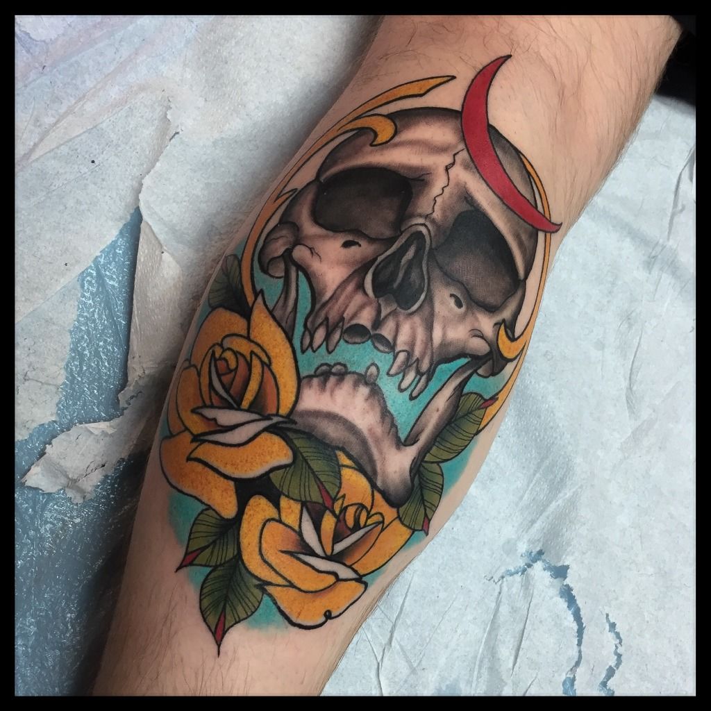 Neo Traditional snake and skull Tattoo by Age  Triple 222 Tattoo