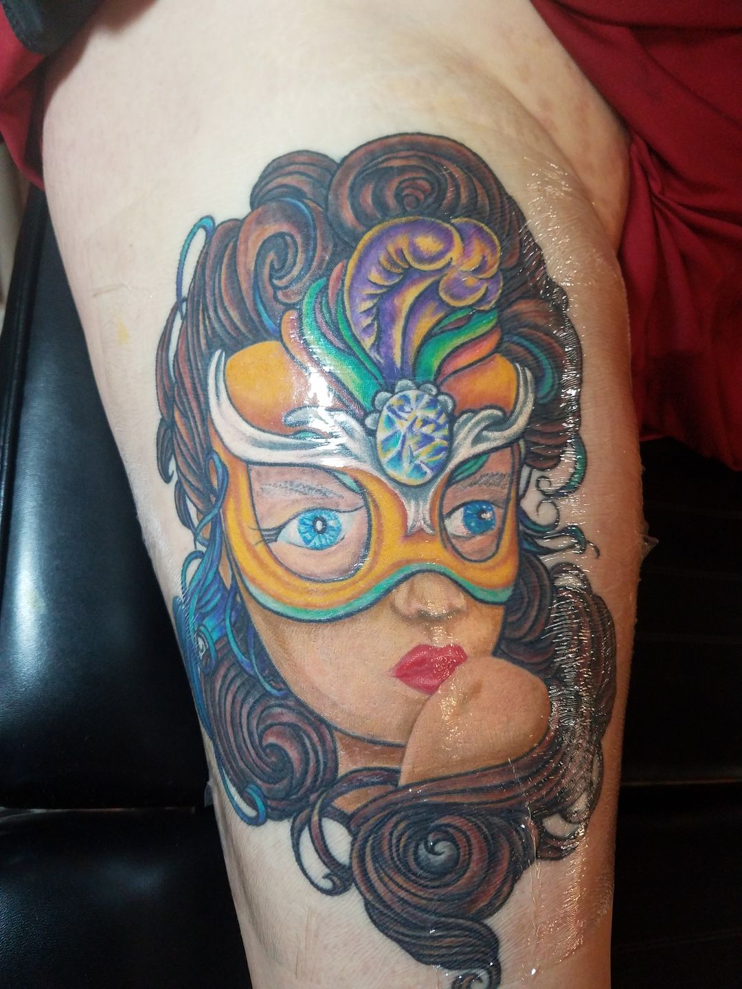 benjaminsmith:drawing-by-emily-rose-murry-face-tattoo-masks-color-tattoos -girl-face-eternal-inks