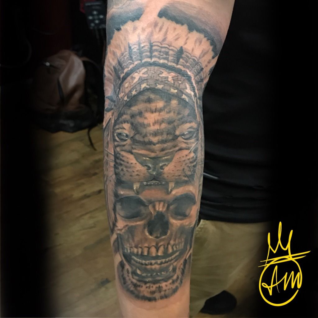 Full Sleeve Arm/Leg Lion Skull – Tattoo for a week