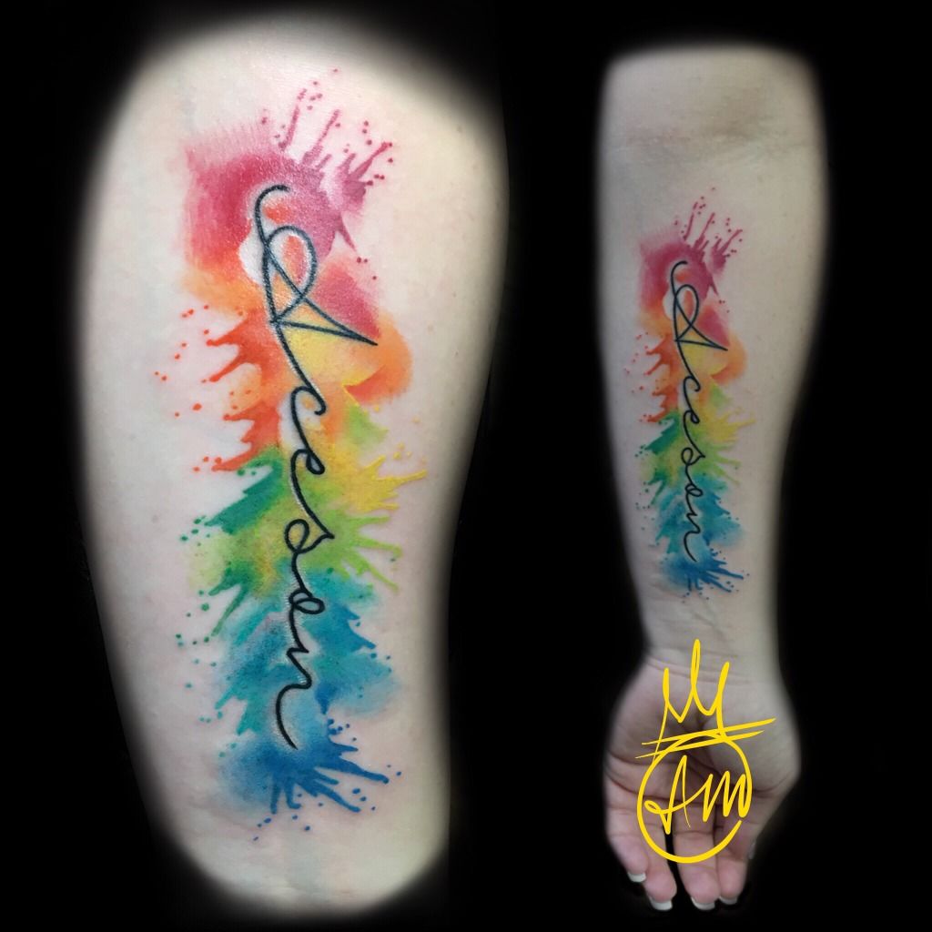 Cambamtattoos:color-explosion-watercolor-linework-custom