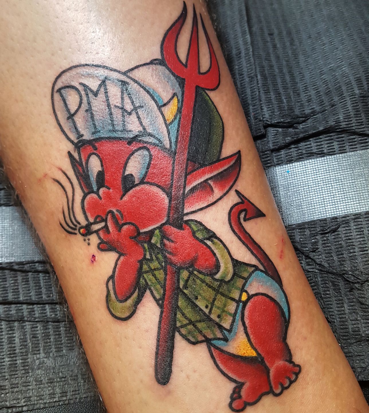 Little devil guy done by Victor @ Mantra Tattoo in Denver CO : r/tattoos